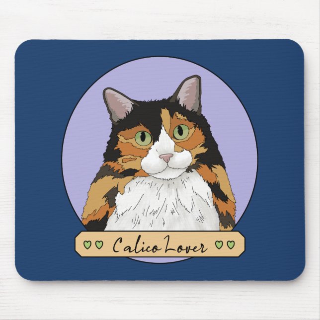 Tapis De Souris Amoureux des chats Calico (Devant)