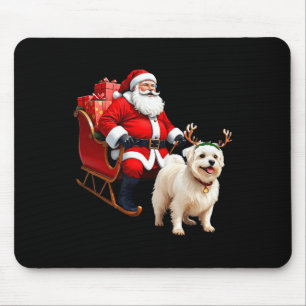 Tapis De Souris Amoureux des chiens animal Père Noël Sleigh Maltes