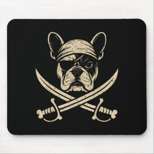 Tapis De Souris Amoureux des chiens Bouledogue Français pirate vin