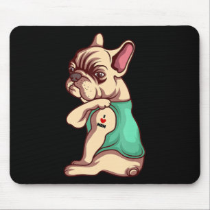Tapis De Souris Amoureux des chiens   Cool Français Bulldog I Love