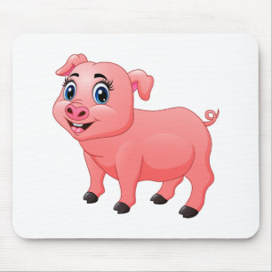 Tapis De Souris Amoureux des cochons mignons agriculteur ferme de