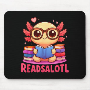 Tapis De Souris Amoureux des livres axolotl readsolotl drôle femme