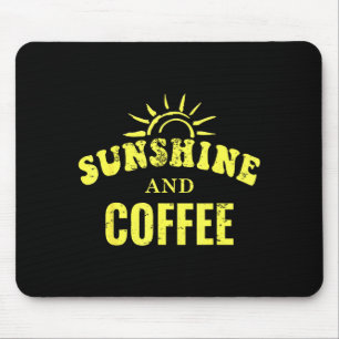 Tapis De Souris Amoureux du café _ soleil et café rétro style