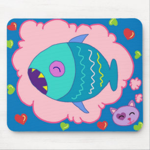 Tapis De Souris Amours de Handrawn Kitty pour rêver Mousepad