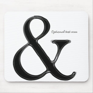 Tapis De Souris Ampersand noir & blanc Chic moderne personnalisé