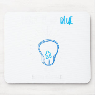 Tapis De Souris Ampoule de sensibilisation à l'autisme bleu clair