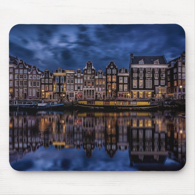 Tapis De Souris Amsterdam avec Canaux à Dusk (Devant)