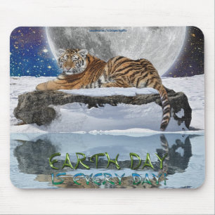 Tapis De Souris Amur Tiger Jour des terres Protection de la faune 