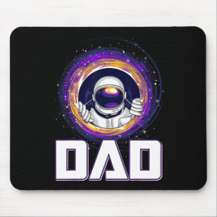 Tapis De Souris Amusant Astronaut Papa Espace Extérieur Galaxie Lo