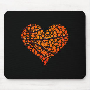 Tapis De Souris Amusant Coeur Pois de basketball Van de l'aile Hap