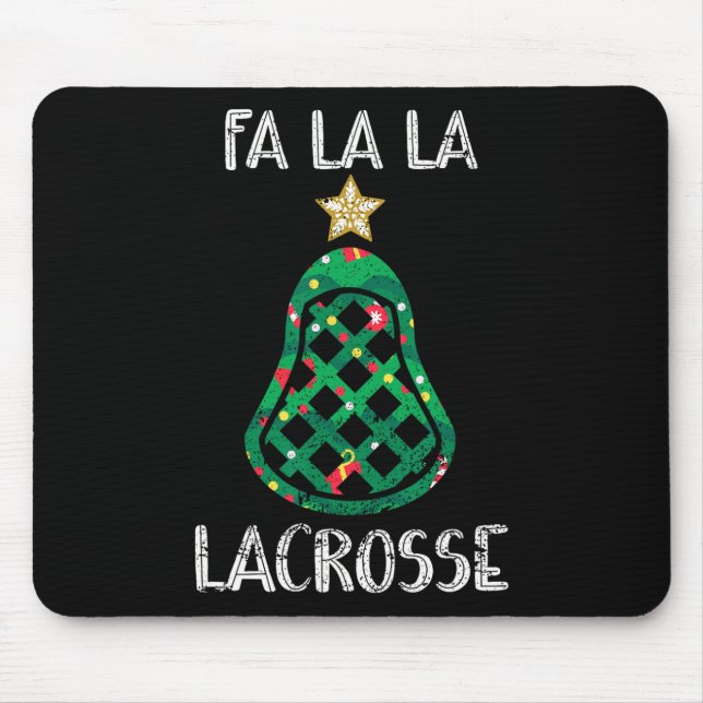 Tapis De Souris Amusant Fa La Lacrosse Joueur Lax Christmas (Devant)