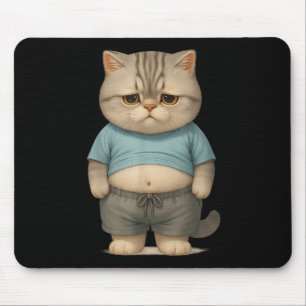 Tapis De Souris Amusant Fat Cat Art Design Fat Kitten Amoureux des