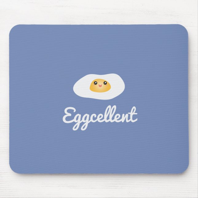 Tapis De Souris Amusant Foodie Cute Egg Éggcellé Humour Food Pun (Devant)