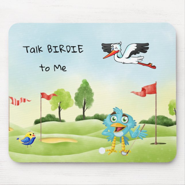 Tapis De Souris Amusant Golf Souris Pad Parlez Birdie à moi (Devant)