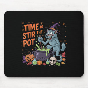 Tapis De Souris Amusant Halloween Werewolf Temps Pour Remuer Le Po