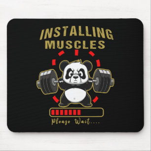 Tapis De Souris Amusant Installation Muscle Panda Poids Lifting Ba