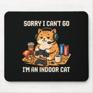 Tapis De Souris Amusant Joueur de chats en intérieur Introvert Laz