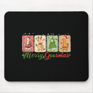 Tapis De Souris Amusant Joyeux Goosemas Canard de Noël Silly Goose