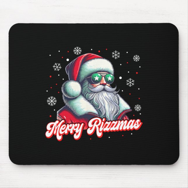 Tapis De Souris Amusant Joyeux Rizzmas Rizz Père Noël Cos (Devant)