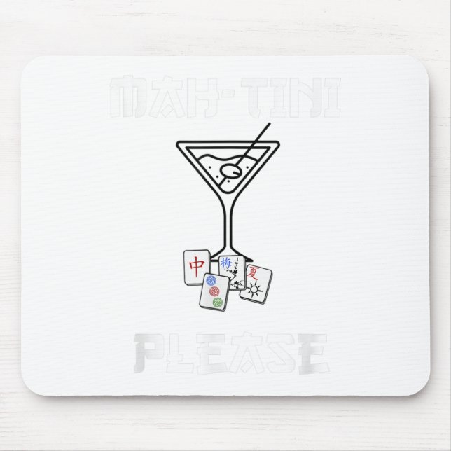 Tapis De Souris Amusant Mahjong Mah-tini Queue de Marée Mahjong (Devant)