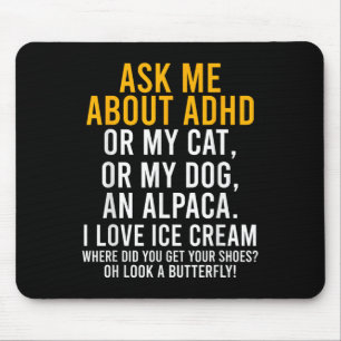 Tapis De Souris Amusant Me Demandez À Propos De Adhd Autism Mental