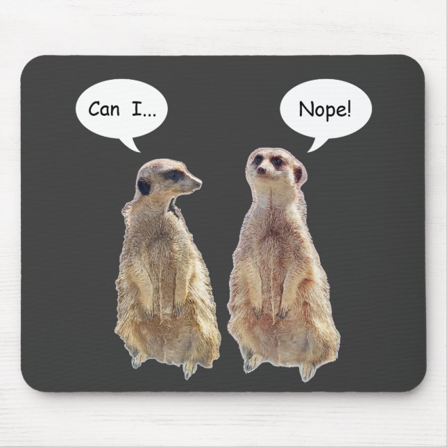 Tapis De Souris Amusant, mignon meerkats en conversation (Devant)