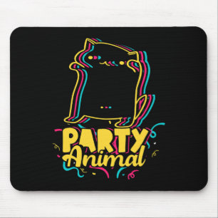 Tapis De Souris Amusant Parti Animal Disco Danser Mème Chat
