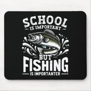Tapis De Souris Amusant Pêcheur L'École De Pêcheur Est Important,