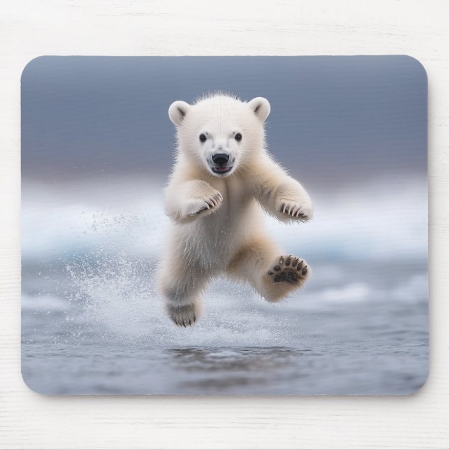 Tapis De Souris Amusant Polar Bear Cub Pad Souris (Devant)