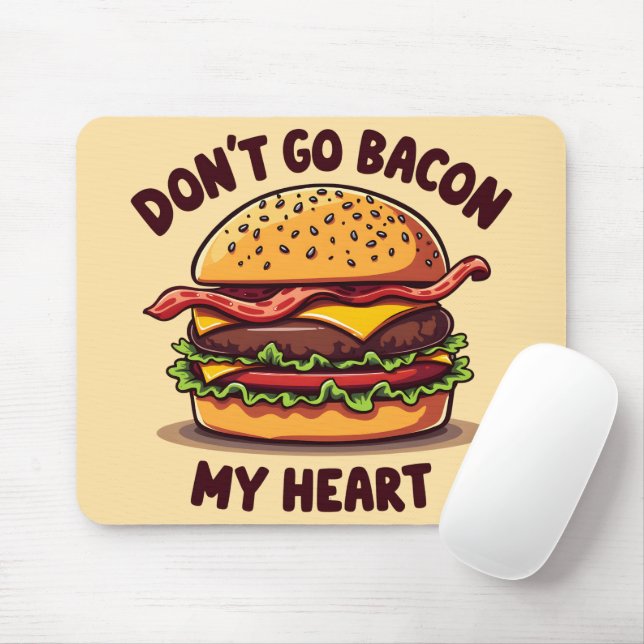 Tapis De Souris Amusant Pun Alimentaire Bacon Lover Cheeseburger D (Avec souris)