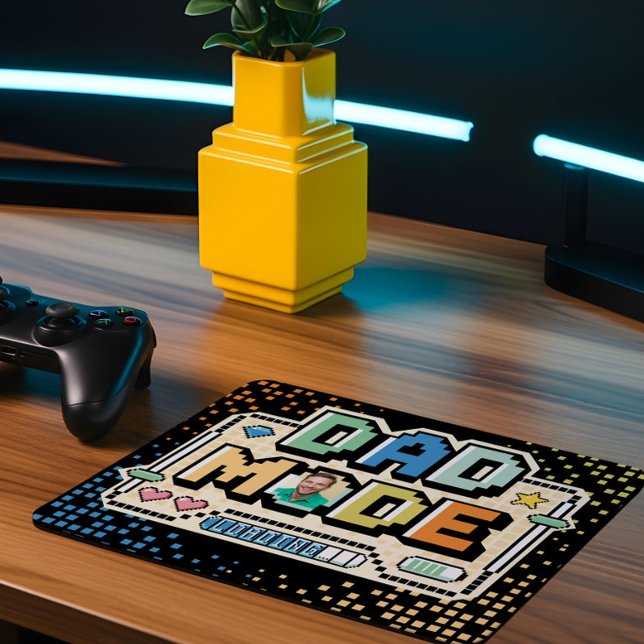 Tapis De Souris Amusant Retro Pixel Niveau Haut Papa Joueur (Fun Retro Pixel Level Up Dad Gamer Player Mouse Pad)