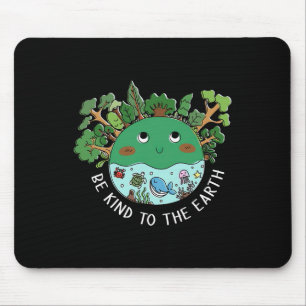 Tapis De Souris Amusant Soit Gentil À La Terre Planète Nature Arbr