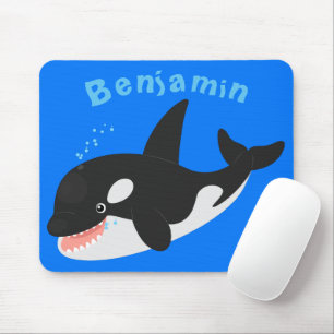Tapis De Souris Amusante baleine orque mignonne dessin animé