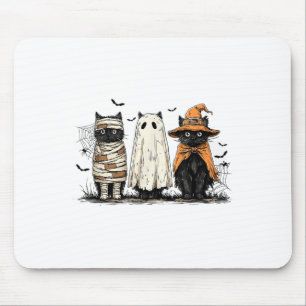 Tapis De Souris Amusante Black Cat Ghost Sorcière Halloween Costum