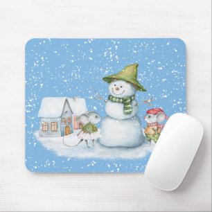 Tapis De Souris Amusants Joyeux Noël Fête de neige