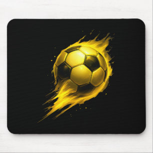 Tapis De Souris Amusement Foot Coloré Effet Tie Dye Noir Jaune So