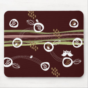 Tapis De Souris Amusement lunatique mignon de nid de rayures de