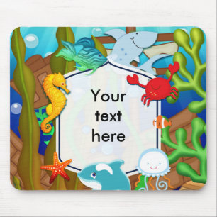 Tapis De Souris Amusement sous la mer Poisson Enfants Ordinateur