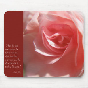 Tapis De Souris Anais Nin Citation Mousepad en rose