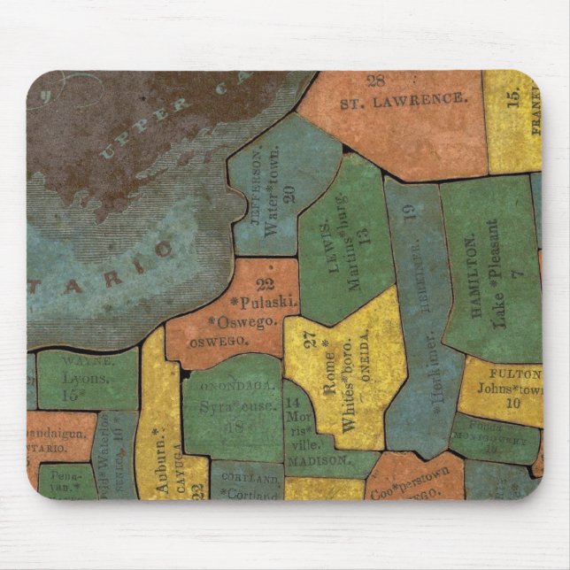 Tapis De Souris Analyse géographique de l'État de New York (Devant)