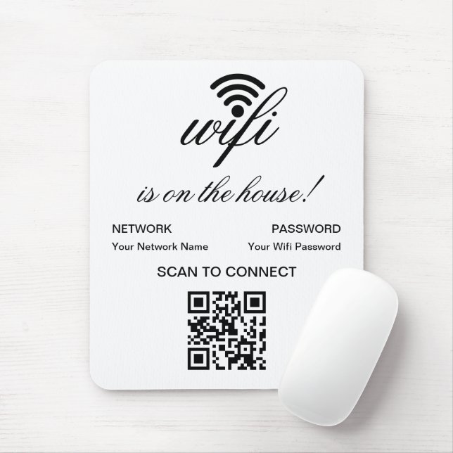 Tapis De Souris Analyse Internet Wi-Fi de code QR personnalisée po (Avec souris)