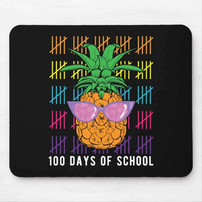 Tapis De Souris Ananas Amusant 100 Jours D'École Enseignant Et Élè (Devant)