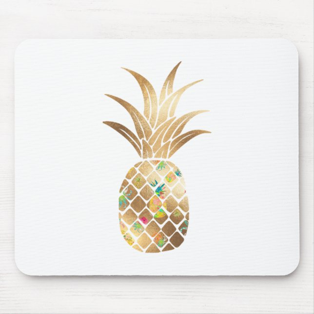 Tapis De Souris Ananas, Faux Gold+Collage (Devant)