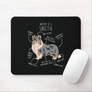 Tapis De Souris Anatomie du Berger des Shetland Blue Merle Sheltie