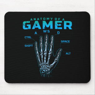 Tapis De Souris Anatomie D'Un Joueur Chemise Skeleton Jeu Vidéo À