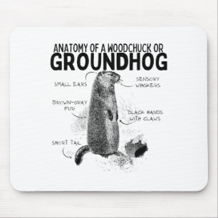 Tapis De Souris Anatomie d'un marmotte ou groundhog drôle d'animal