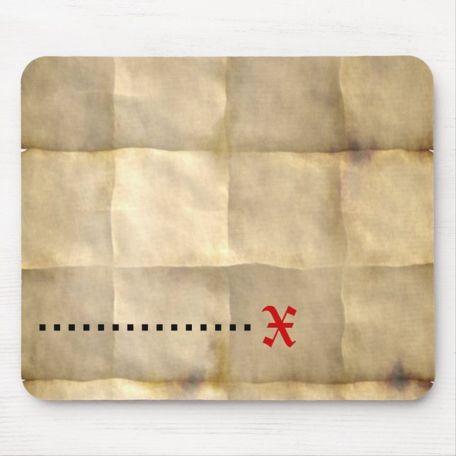 Tapis De Souris Ancien parchemin, Papier de la carte des trésors (Devant)