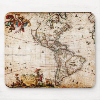 Tapis De Souris Ancienne carte du continent américain
