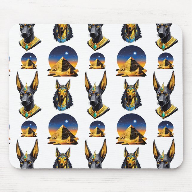 Tapis De Souris Ancienne Egypte Pyramide Anubis Motif Design (Devant)