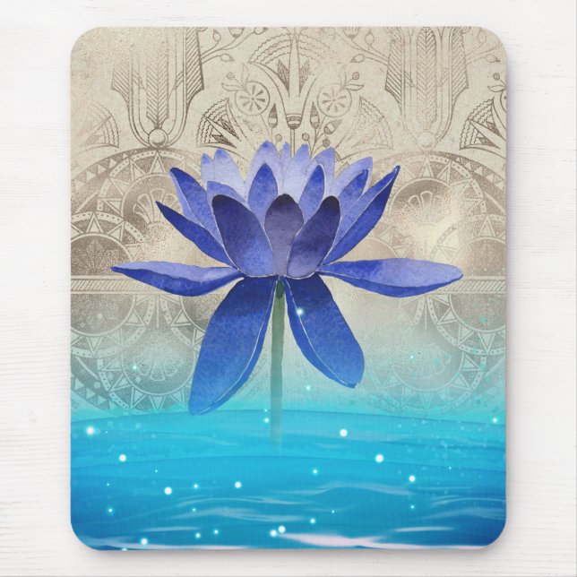Tapis De Souris Ancienne Egypte Styled Magic Blue Lotus Flower (Devant)